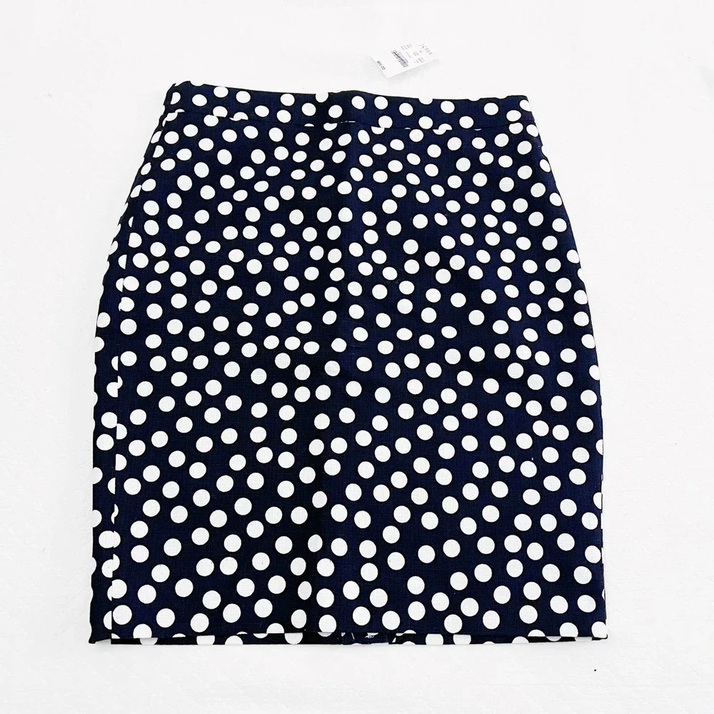 J. Crew Polka Dot Pencil Skirt 100% Cotton MINT SZ0